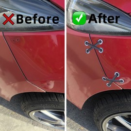 2PCS Universal Car 3D Simulation Shoelaces Stickers Stitches Graphic Decal Auto Patch Strap Bandage Bumper Sticker for Bumper Trunk Window Laptop Truck RV Boat (Black)