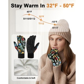 RIGWARL Upgraded Wool Winter Gloves for Cold Weather, Waterproof Gloves Gifts for Men Women with Touch Screen, Late Fall and Early Winter Running Gloves for Walking The Dog Hiking Camping Skiing Snow