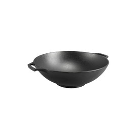 Lodge Pre-Seasoned Cast Iron WOK - Dual Assist Handle - Use in the Oven, on the Stove, or on the Grill - 14 Inch