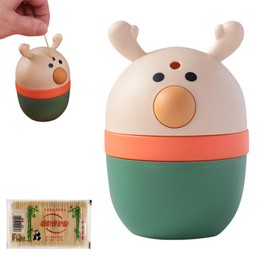 ALUXY Automatic Toothpick Dispenser, Portable Creative Toothpick Holder Dispenser, Toothpick Holder, New Toothpick Holder Dispenser,with Toothpicks 200 Count (1 Pcs Deer Green)