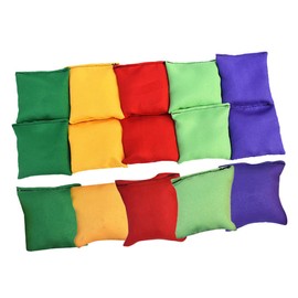 VANZACK 15 Pcs Small Bean Bags Small Sandbag Mini Colorful Nylon Bean Bags for Throwing Children Family Adults Outdoor Yard Games Party Game Supply