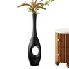 Rocendlor 23.6" Black Floor Vase – Donut-Shaped Oval Body with