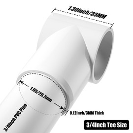 EPHECH 3/4" Adjustable PVC Fittings 3 Way, 18PCS Furniture Grade PVC Pipe Connector, 3/4Inch Slip Sling Tee PVC Fitting for DIY PVC Structure and Frame, Build PVC Furniture, Garden Shelf Greenhouse