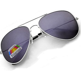 4sold Vintage Retro Polarized Sunglasses for Men Outdoor Sport Ultra-Light Metallic Metal Frame HD Lens Glasses Air Force Unisex UV 400 Protection (Black Silver)