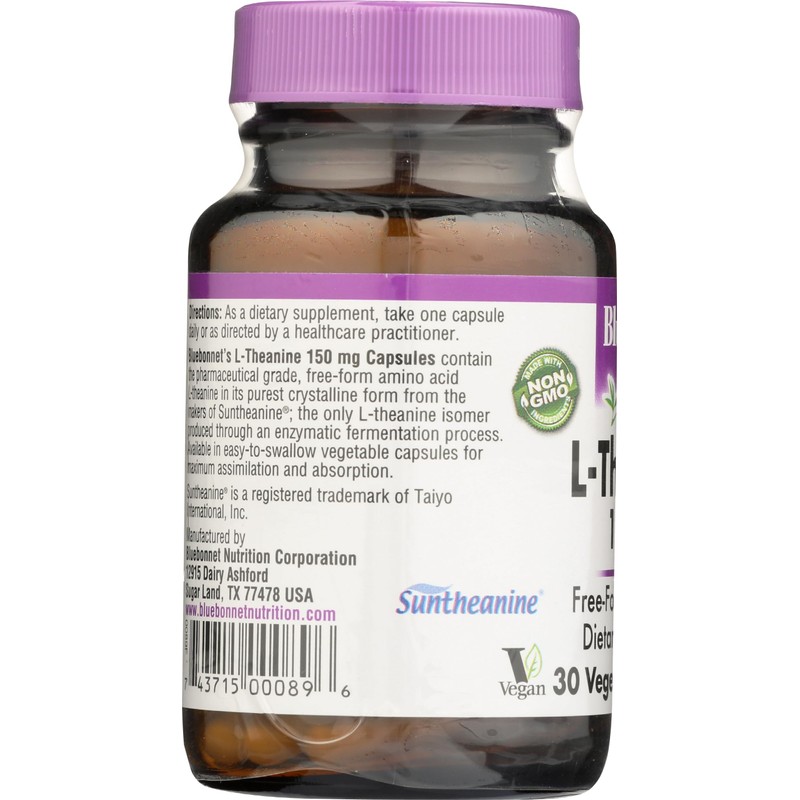 Bluebonnet Nutrition L-Theanine 200 MG, 30 CT