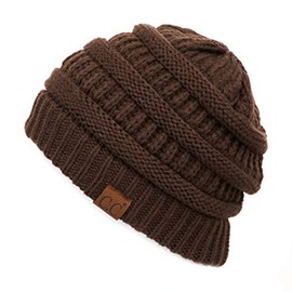 C.C Exclusives Cable Knit Beanie - Thick, Soft & Warm Chunky Beanie Hats (Brown)