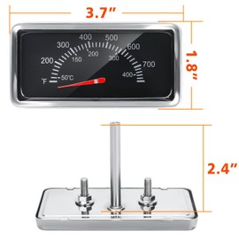 Hisencn 3.6'' Temperature Gauge for Nexgrill 720-0882A 720-0830A 720-0896 720-0864R, Kenmore 148.23683310 119.16144210 148.23683310 146.23673310 Grill Parts, Waterproof Oven Thermometer