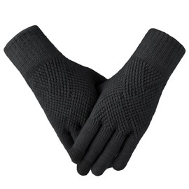 TOBEHIGHER Winter Gloves - Gloves for Women Cold Weather, Touch Screen Winter Gloves Women Warm Alpaca Fleece Knit Glove,Elastic Cuff Winter Texting Gloves for Women