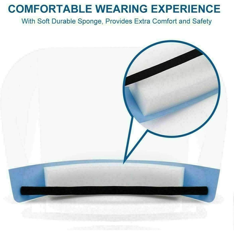 Komonee Face Shield Reusable Plastic Safety Visor Screen Transparent Cover