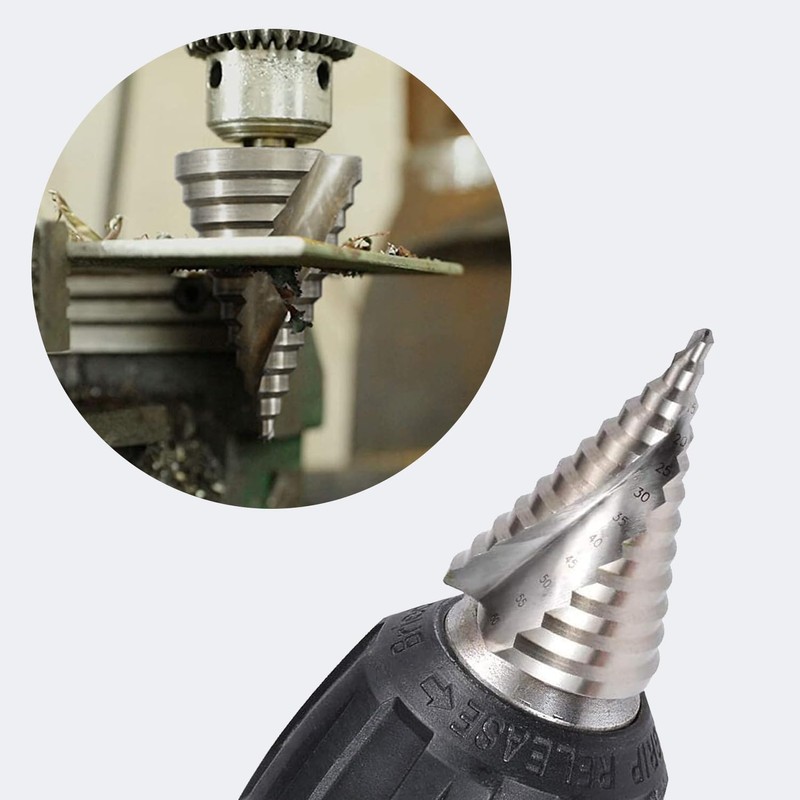 CUKCIC Step Drill HSS Spiral Slot Round Shank Cone Drill