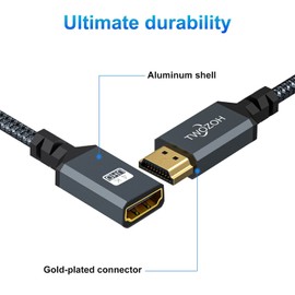 Twozoh Cable de extensión HDMI 5M 2 Unidades, Cable HDMI Macho a Hembra, extensor HDMI trenzado de nailon, adaptador de cable HDMI 2.0 compatible con 4K@60Hz 3D HDR