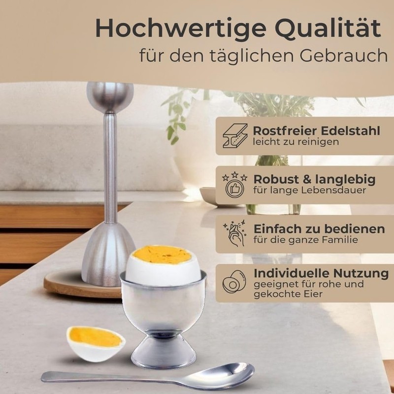 TOPANBIETER 999 Stainless Steel Egg Topper Set of 5 -