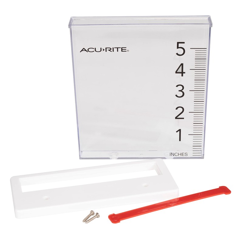 AcuRite Waterfall Rain Gauge with 5-inch Rainfall Capacity (00858W), Clear