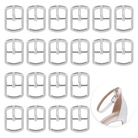 20pcs Shoes Buckles Metal Single Prong Pin Shoes Buckles, Adjustable Slide Buckles, Multi-Purpose Roller Buckle for Leather Craft, Hardware Making Pin for Shoes Bag Leather Belt Backpack Replacement