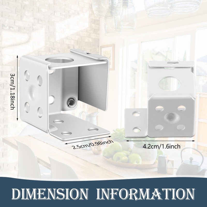 Hotop 6 Pieces 1 Inch Blind Brackets White Profile Box