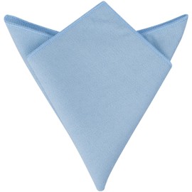 Elerevyo Men's Cotton Handkerchief Classic Solid Color Pocket Square for Formal Suit, blue (light)