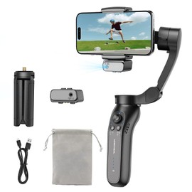 KOSCHEAL Smart Phone Stabilizer with Native Tracking & Light, 3-Axis Portable Gimbal & Tripod Quick Start One-Touch Editing Ideal for Vlogging, Youtube, TikTok