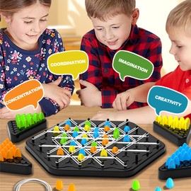 Triggle Game, Chain Triangle Chess Game, Triggle Rubber Band Game, Triangle Chain Chess Game Set, Triangle Chess Interactive Game for Toddlers, Kids, Adults, Family, Party