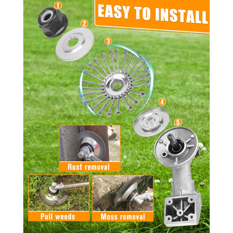 FANMANDY 10 Inch Indestructible Steel Wire Weed Eater Trimmer Head