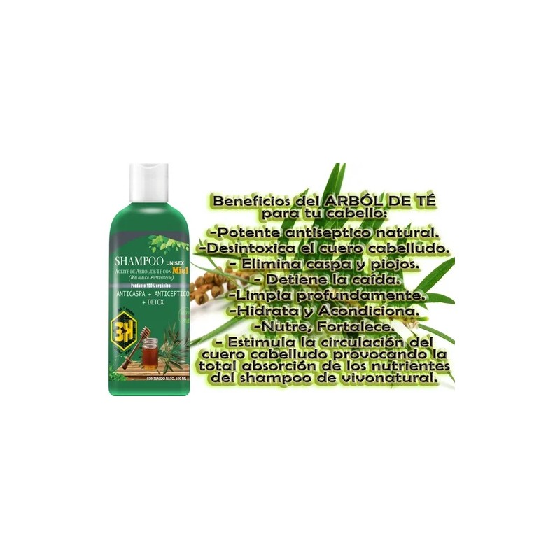 Shampoo Árbol De Té Con Miel Détox 500ml Vivonatural 3h