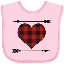 inktastic Buffalo Plaid Valentines Day Heart Baby Bib Pink 398fe