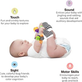 Generic baby sock, for babys between 0-12 months and watchbands with rattle, learning toy, Educational baby Watchbands Sock Set baby Sock with Rattle, gift for babys
