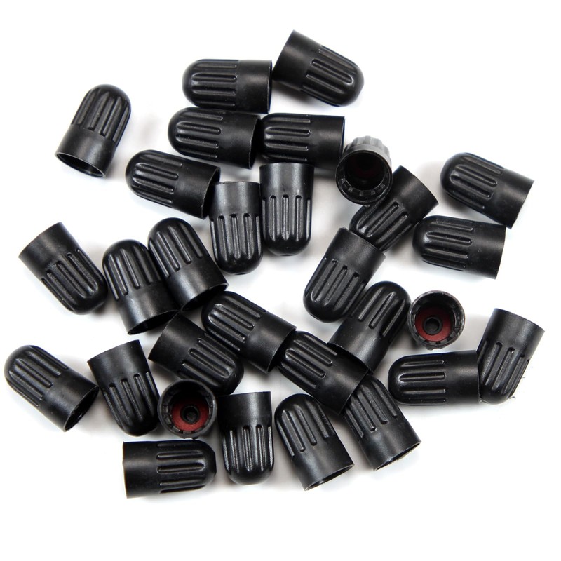 Dsycar 12 Pack TPMS Tire Valve Stem Caps, Black Plastic