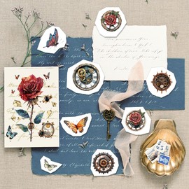 PLIGREAT 3 Sheets Retro Style Rub on Transfers for Crafts and Furnitures 30x15 cm Steampunk Pattern UV DTF Transfer Stickers for Wood Dressers Wardrobe Ceramic Scrapbooking Decorative Rub on Decals