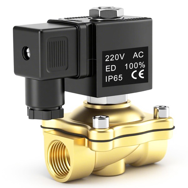 Elektrisches Magnetventil 220V AC: 1/2" Messing Elektromagnetventil Wasserverteilungsventile für Wasser