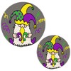 Boccsty Mardi Gras Gnome Trivet Mat 2PCS Fleur-de-lis Round Woven