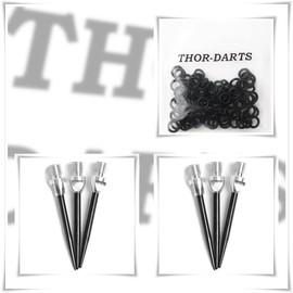 THOR-DARTS Unisex - Adult TD_MS2_sibl Converter, Silver-Black, 2 Set (6 Pieces)