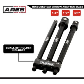 ARES 22023-6-Inch Impact Grade Socket Adapter Set - Turns Impact Drill Driver into High Speed Socket Driver - 1/4-Inch, 3/8-Inch, and 1/2-Inch Drive