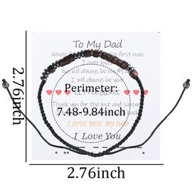 Dad Morse Code Bracelet for Men Daddy Fathers Day Birthday Gifts from Daughter Son I Love You Dad Gifts for Daddy Father Braided Bracelets for Dad Christmas Gift for Fathers Papa Bracelet