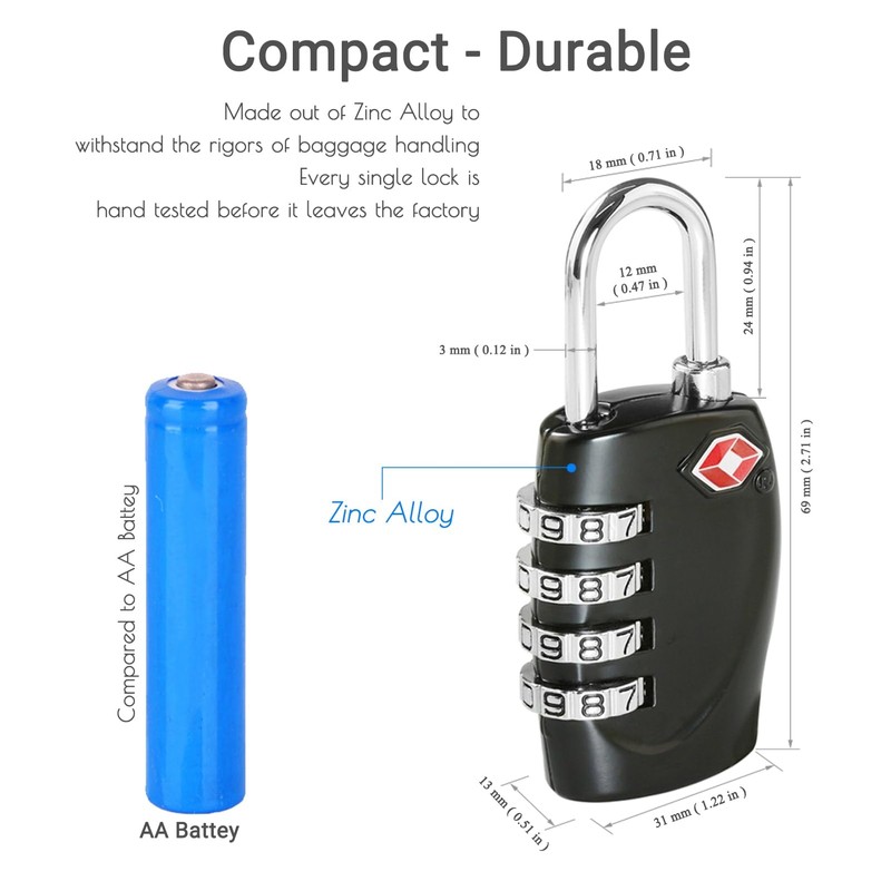 CFMOUR TSA Suitcase Locks - 1, 2, 3, 4, 5,