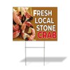 Fastasticdeals Weatherproof Yard Sign Fresh Local Stone Crab Advertising Printing