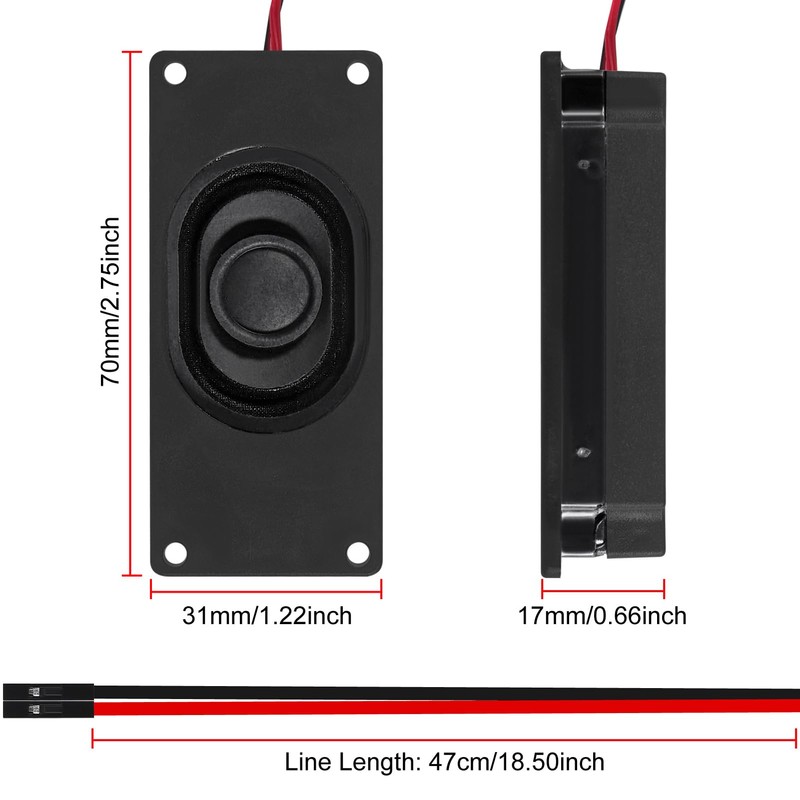 2Pcs Audio Speaker 5 Watt 8 Ohm Speaker 8ohm 5W