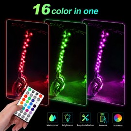 GOSLMYY Scooter LED Light, Updated 3.2 Ft Scooter Stem Light, Remote Control 16 Color Change Waterproof Super Bright Safe Strip Light for Kick Scooters, Electric Scooter, Bike, Good Gift for Kids