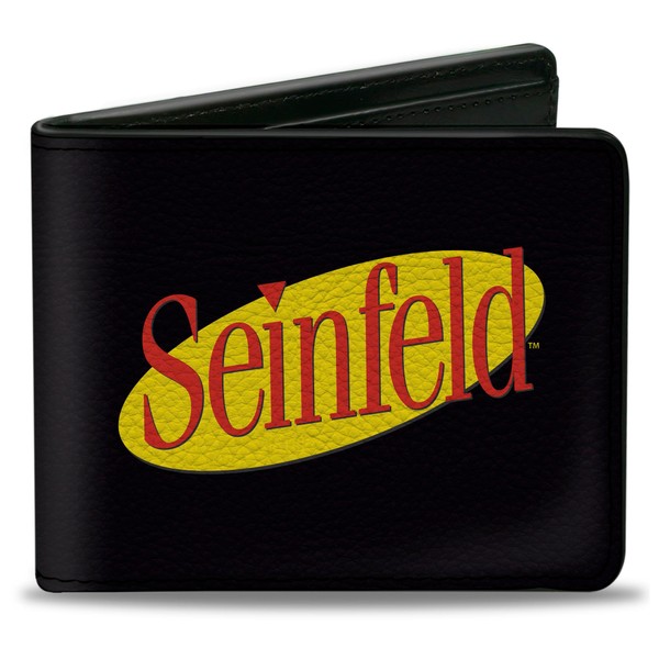 Buckle-Down Men's Standard Seinfeld Wallet, Bifold, Spotlight Logo Black Yellow