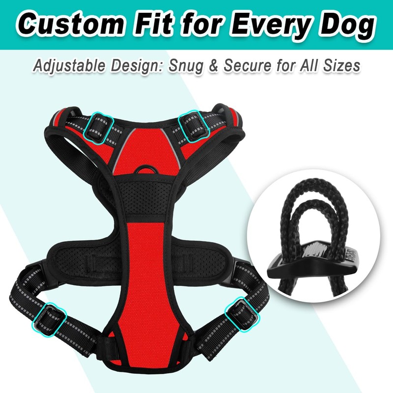BARKBAY Dog Harness No Pull for Medium Dogs - Adjustable,