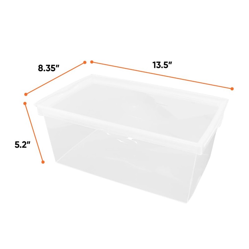 Superio 4-Pack Shoe Box Modern Storage Container - 6.5 Quart/6