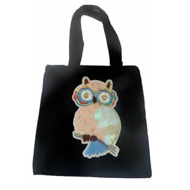 Emmez Shopper Diaper Craft Beach Purse Tote Bag Black (Owl)