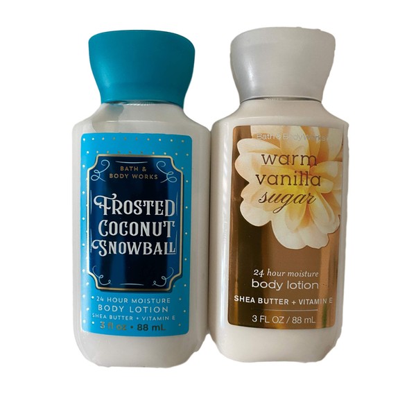 Bundle of 2 Travel Size Lotion Frosted Coconut Snowball & Warm Vanilla