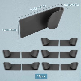 Pan Lid Holder, 10Pcs Pot Lid Holder Racks Wall Mount Punch-Free Pot Lid Storage Organizer Adjustable Hanging Pan Cover Organizer Plastic Cutting Board Storage for Home Kitchen (Black)