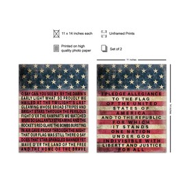 American Flag Wall Art 11x14 - Patriotic Wall Decor for Home, Office - American Art, Military Decor - United States Air force, Navy, Armed forces - Veteran Day Gift for Veteran - Patriotic Decor