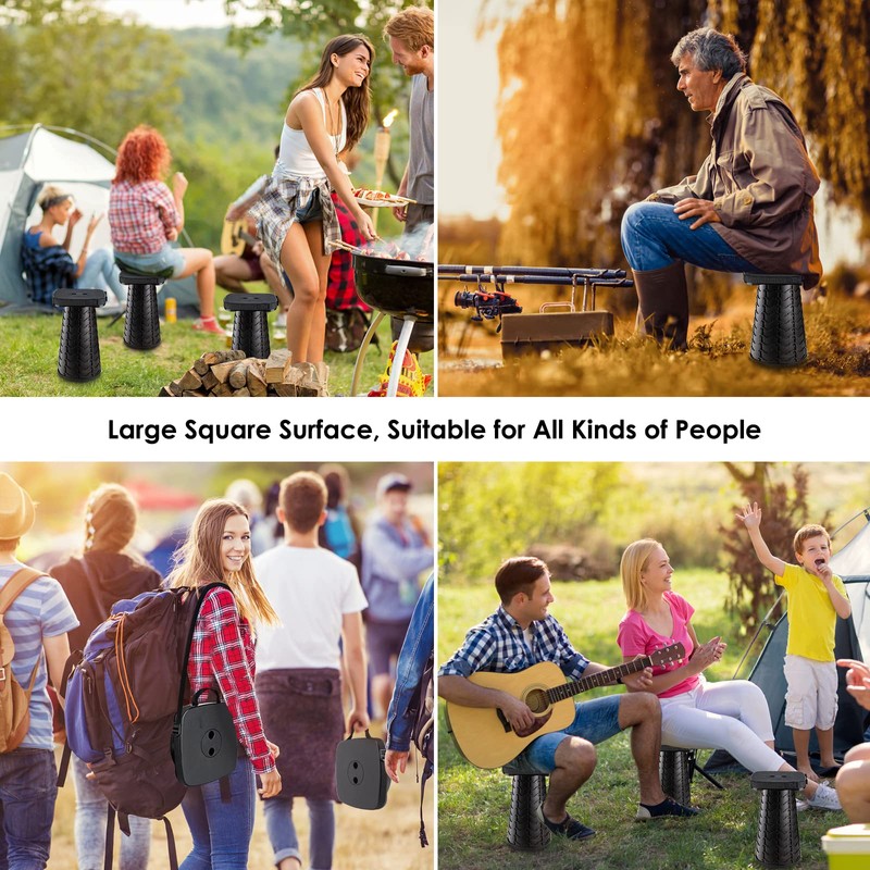 Aboutool Folding Camping Stool - Square Collapsible Portable Seat with