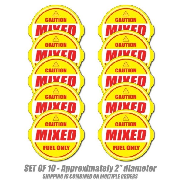Silverbird Graphics Mixed Fuel Only sticker gasoline diesel decal label
