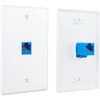 Hepzest 2-Pack 1 Port Ethernet Wall Plate, RJ45 Cat6 Female