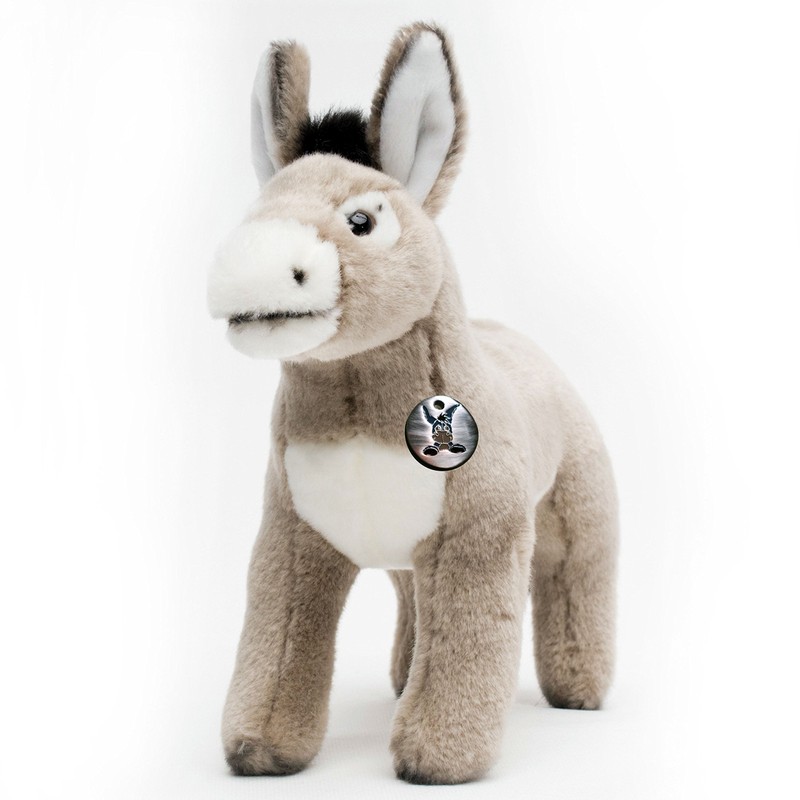 Donkey Cuddly Toy Grey Standing Plush Toy 24 cm Long