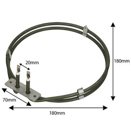 SPARES2GO 2 Turn Heater Element for AEG Fan Oven Cooker (1900 watts, 230 Volts)