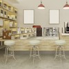 BUYUE Bar Stool Covers, Luxury Fabric Dia.16-18" Round Crease-Resistant Stretchy